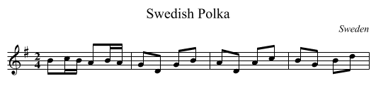 Swedish Polka - staff notation