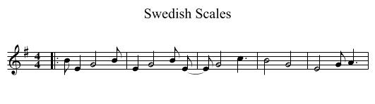 Swedish Scales - staff notation