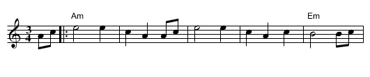 Swedish Waltz - staff notation