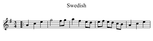 Swedish - staff notation