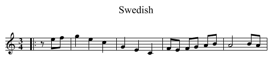Swedish - staff notation