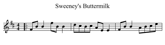 Sweeney's Buttermilk - staff notation