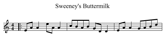 Sweeney's Buttermilk - staff notation