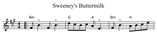 Sweeney's Buttermilk - staff notation