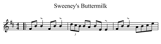 Sweeney's Buttermilk - staff notation