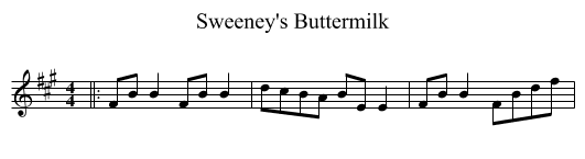 Sweeney's Buttermilk - staff notation