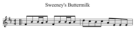 Sweeney's Buttermilk - staff notation