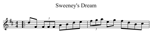 Sweeney's Dream - staff notation