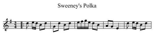 Sweeney's Polka - staff notation