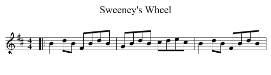 Sweeney's Wheel - staff notation