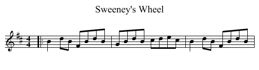 Sweeney's Wheel - staff notation