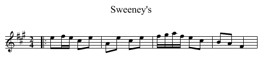 Sweeney's - staff notation