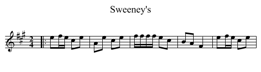 Sweeney's - staff notation