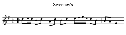 Sweeney's - staff notation