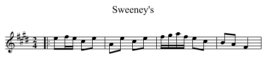 Sweeney's - staff notation
