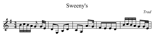 Sweeny's - staff notation
