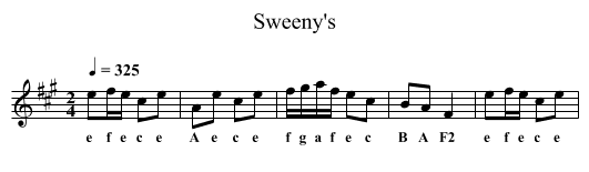 Sweeny's - staff notation