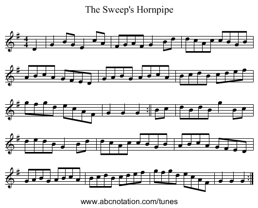 Sweep's Hornpipe, The - staff notation