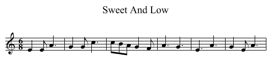 Sweet And Low - staff notation