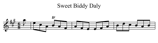 Sweet Biddy Daly - staff notation