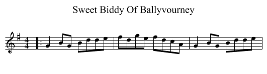 Sweet Biddy Of Ballyvourney - staff notation
