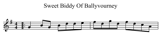 Sweet Biddy Of Ballyvourney - staff notation