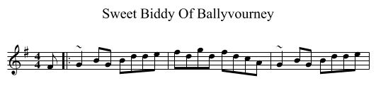 Sweet Biddy Of Ballyvourney - staff notation