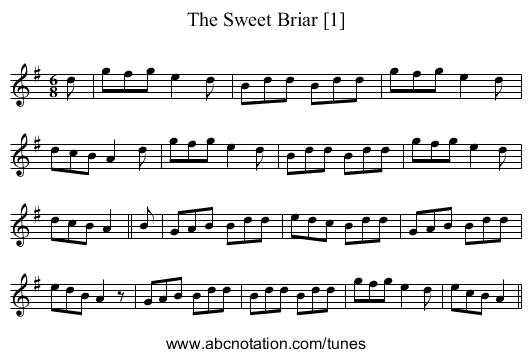 Sweet Briar [1], The - staff notation