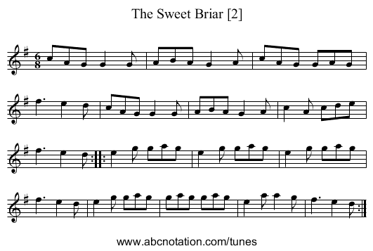 Sweet Briar [2], The - staff notation