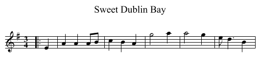 Sweet Dublin Bay - staff notation