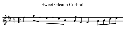 Sweet Gleann Corbraí - staff notation