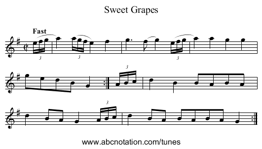 Sweet Grapes - staff notation