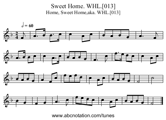 Sweet Home. WHL.[013] - staff notation