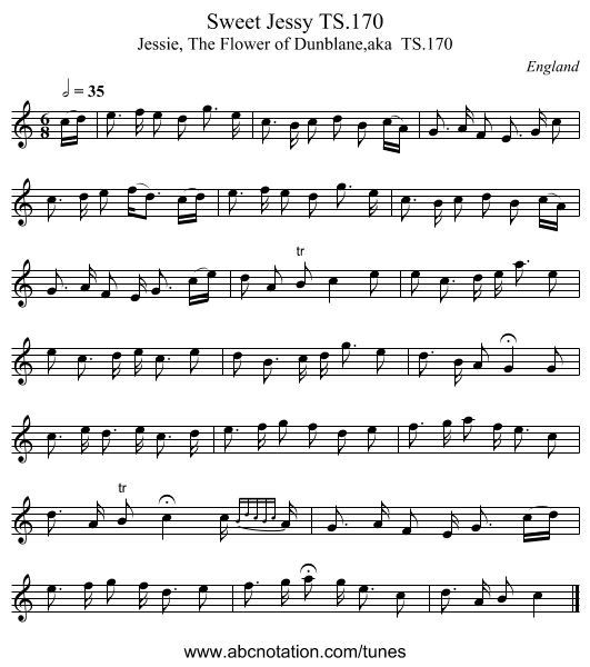 Sweet Jessy TS.170 - staff notation
