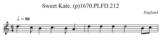 Sweet Kate. (p)1670.PLFD.212 - staff notation