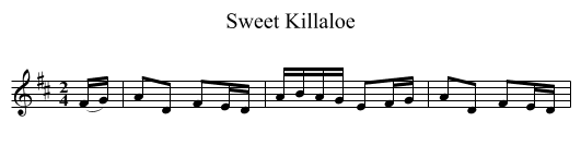 Sweet Killaloe - staff notation