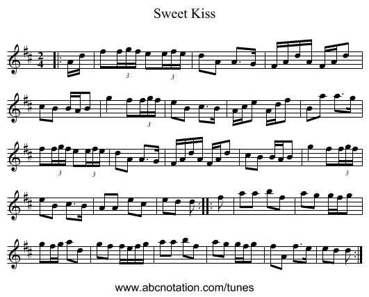 Sweet Kiss - staff notation