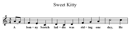 Sweet Kitty - staff notation