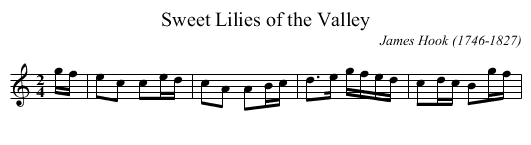 Sweet Lilies of the Valley - staff notation