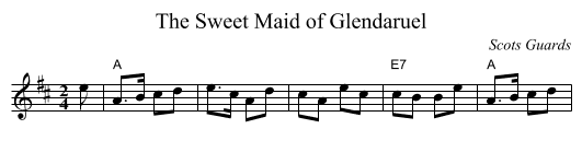 Sweet Maid of Glendaruel, The - staff notation