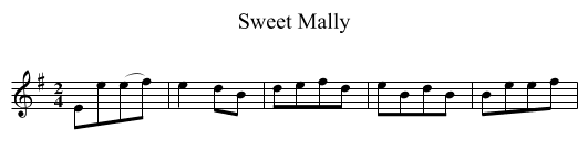 Sweet Mally - staff notation