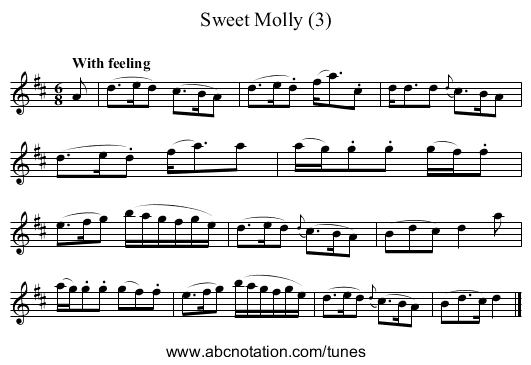 Sweet Molly (3) - staff notation