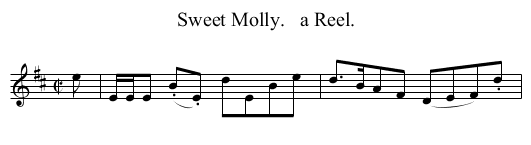 Sweet Molly.   a Reel. - staff notation