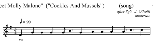 Sweet Molly Malone  (Cockles And Mussels)          (song)             0483 - staff notation