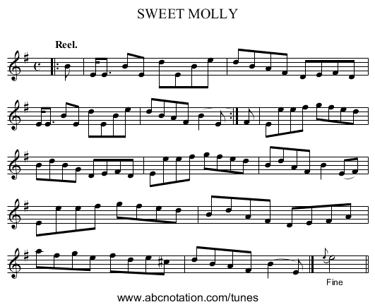 SWEET MOLLY - staff notation