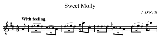 Sweet Molly - staff notation