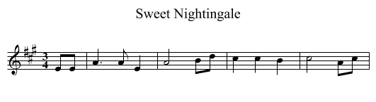 Sweet Nightingale - staff notation