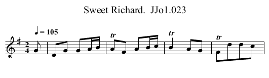 Sweet Richard.  JJo1.023 - staff notation