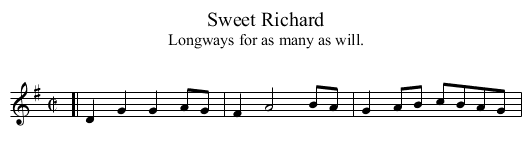 Sweet Richard - staff notation