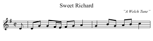 Sweet Richard - staff notation